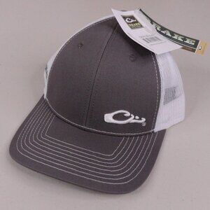 Drake Waterfowl Hat Gray White Enid Mesh Snapback Trucker Cap Mens NWT DH4135